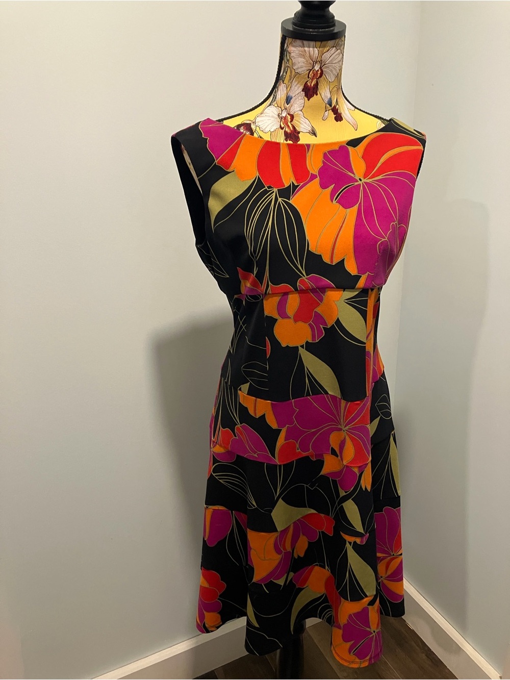 Joseph Ribkoff Dress Colourful Floral Fully Lined - Size 10